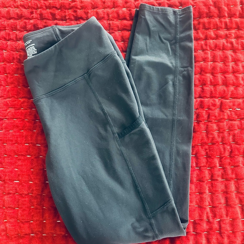 L.L. Bean Black Leggings with Full Length and Wide Waistband